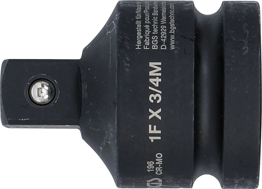 Adaptador para chave de caixa de impacto | Quadrado interno 25 mm (1") - Quadrado externo 20 mm (3/4")