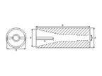 Casquilho bico do carregador frontal - Ø50 x 110mm (Cone 1 - avec rainure de blocage) (S.19835)