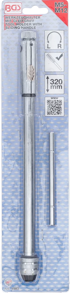 Porta-ferramentas com cabo deslizante para macho de atarraxar | M5 - M12 | 320 mm