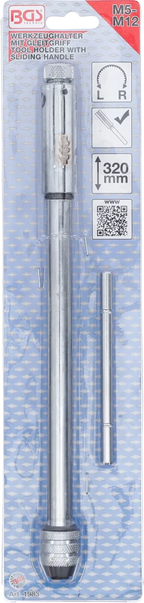 Porta-ferramentas com cabo deslizante para macho de atarraxar | M5 - M12 | 320 mm
