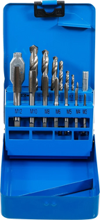 Conjunto de tarraxas/brocas de HSS | M3 - M12 / 2,5 - 10,2 mm | 16 peças