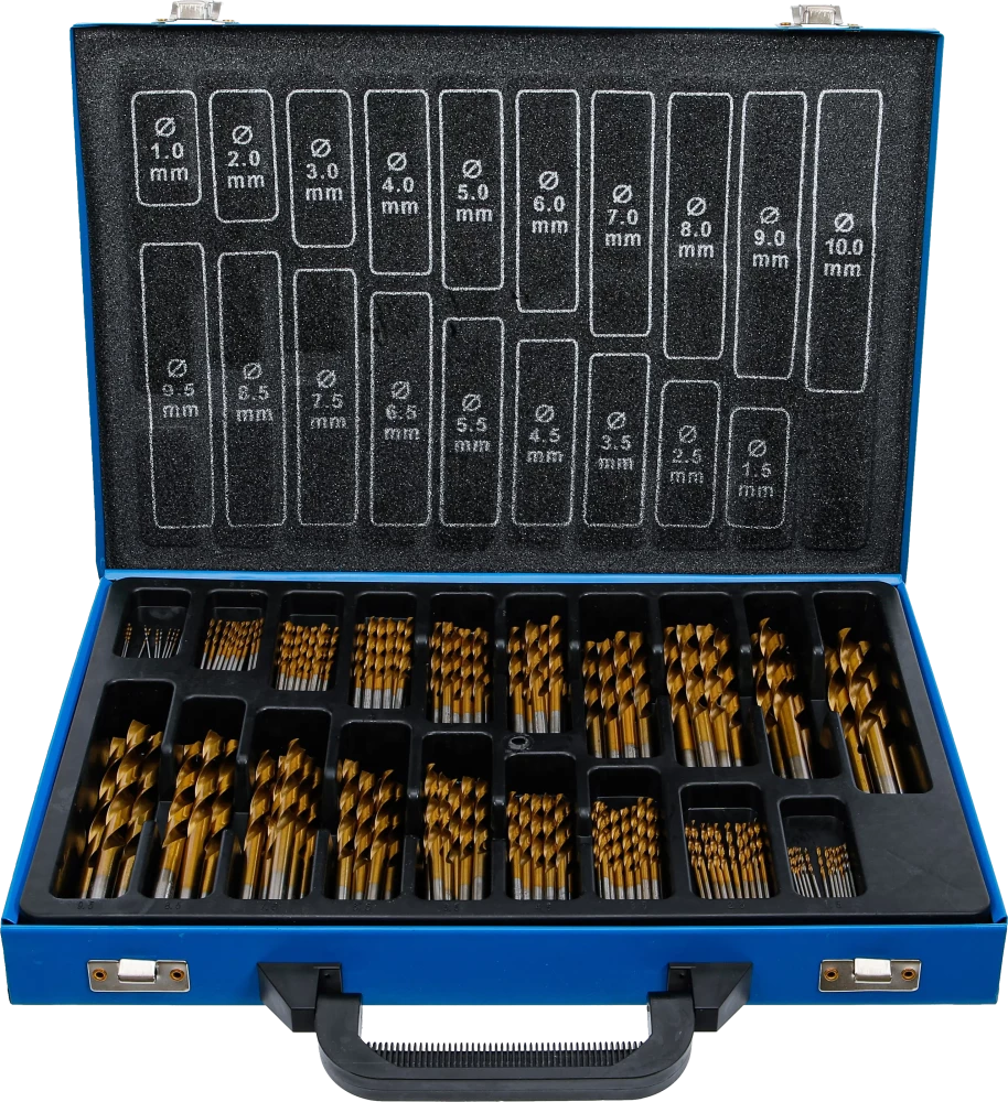 Conjunto de brocas helicoidais | HSS | de nitrato de titânio | 1 - 10 mm | 170 peças