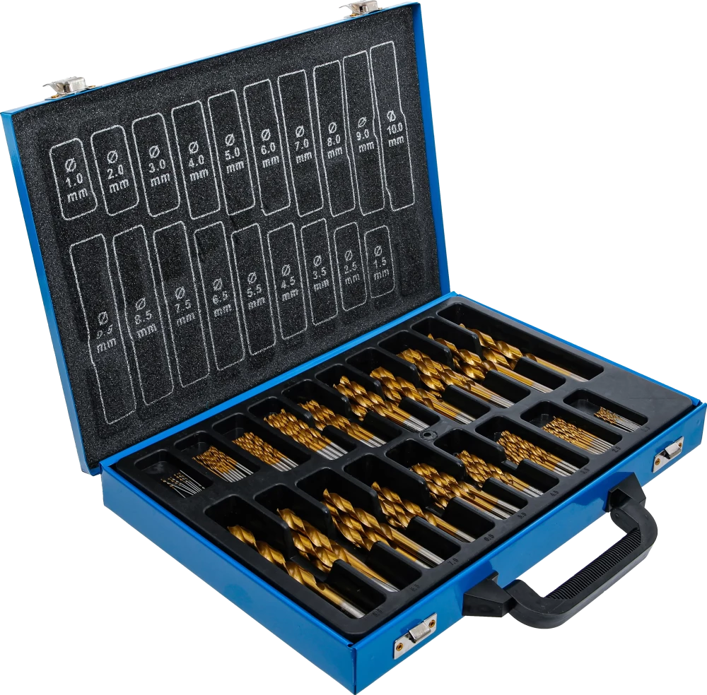 Conjunto de brocas helicoidais | HSS | de nitrato de titânio | 1 - 10 mm | 170 peças