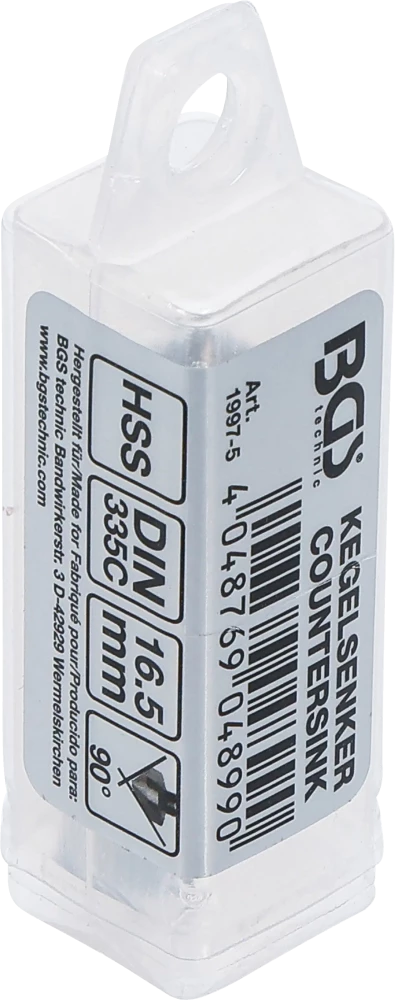Escareador cónico | HSS | DIN 335 forma C | Ø 16,5 mm