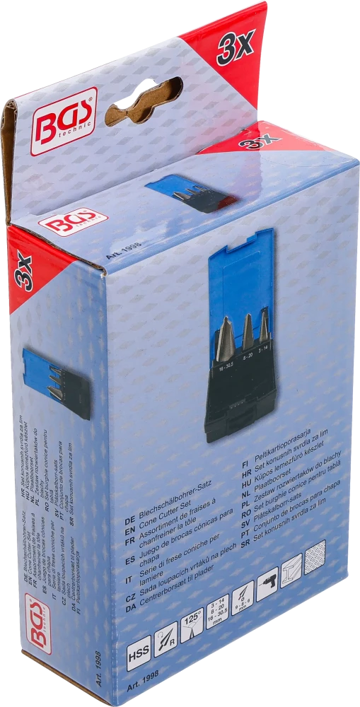 Conjunto de brocas para chapa | HSS | 3 tamanhos | 3 peças