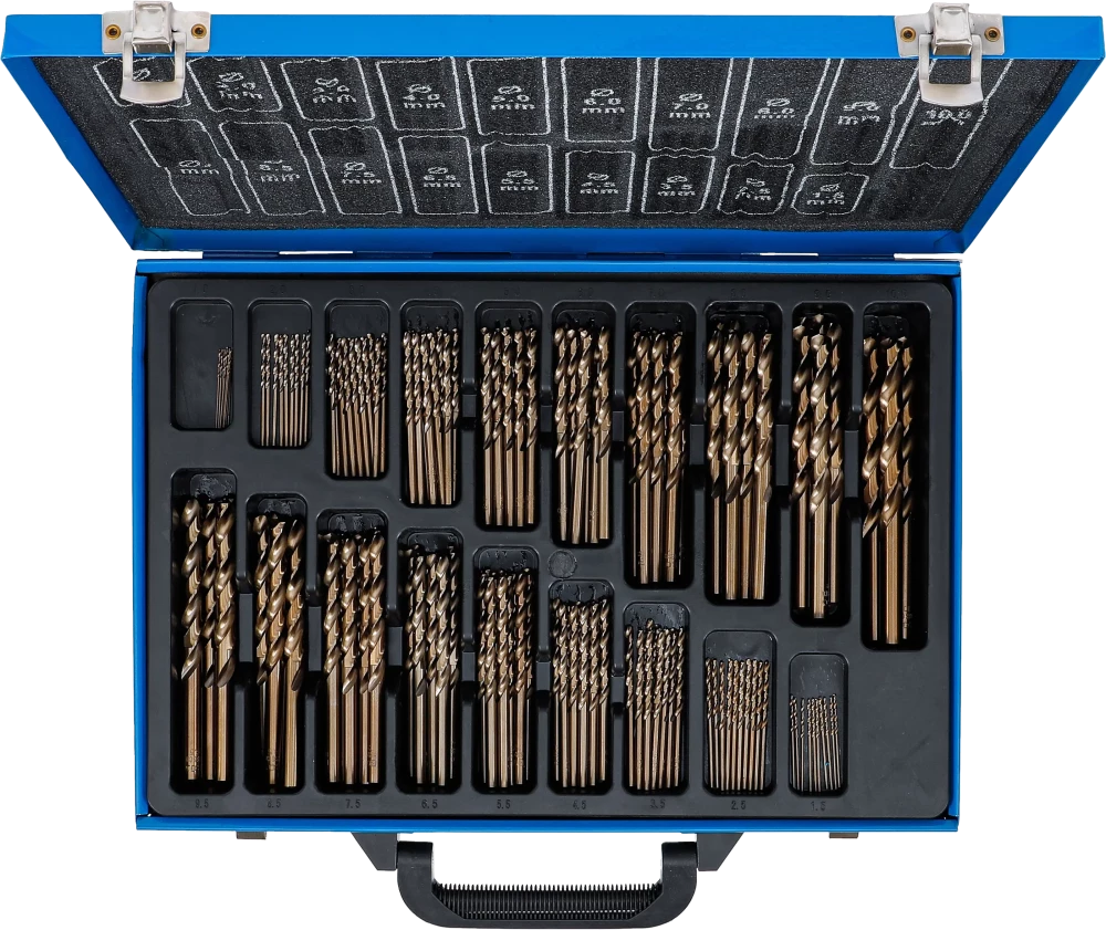 Conjunto de brocas helicoidais | HSS | 5 % de liga de cobalto | 1 - 10 mm | 170 peças