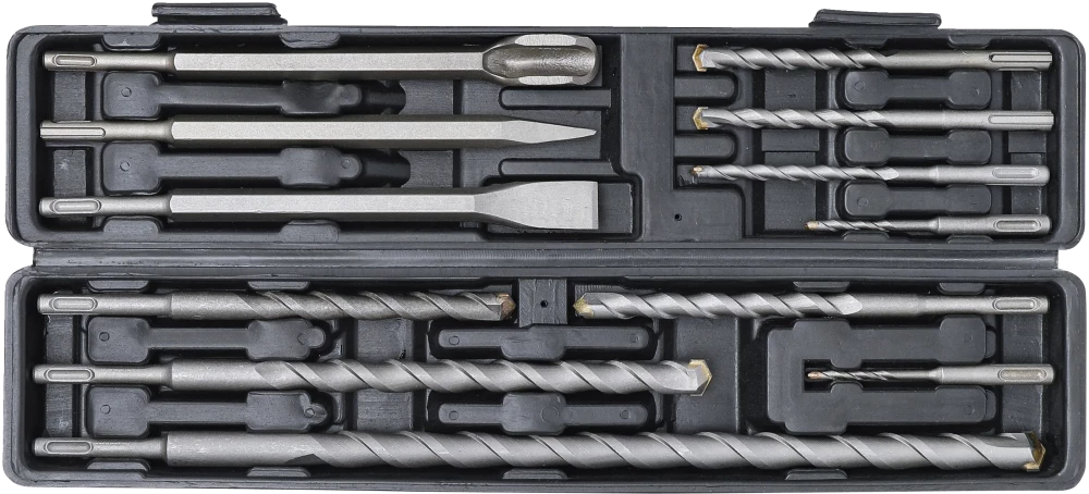 Conjunto de brocas e cinzéis para martelo | eixo SDS, ponta de carboneto | 5 - 20 mm | 12 peças
