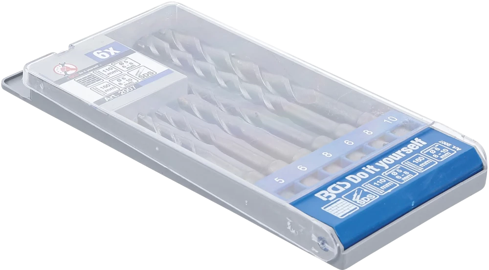 Conjunto de brocas para martelo | eixo SDS, ponta de carboneto | 5 - 10 mm | 6 peças