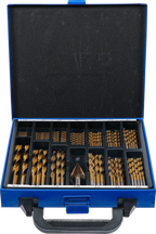 Conjunto de brocas escalonadas e helicoidais | HSS | de nitrato de titânio | 1 - 10 mm | 119 peças