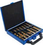 Conjunto de brocas escalonadas e helicoidais | HSS | de nitrato de titânio | 1 - 10 mm | 119 peças