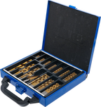 Conjunto de brocas escalonadas e helicoidais | HSS | de nitrato de titânio | 1 - 10 mm | 119 peças