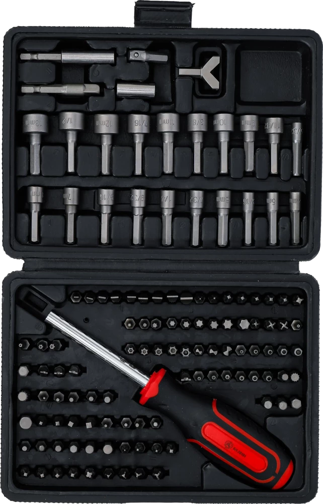 Conjunto de pontas universais | Entrada de sextavado externo 6,3 mm (1/4") | 122 peças
