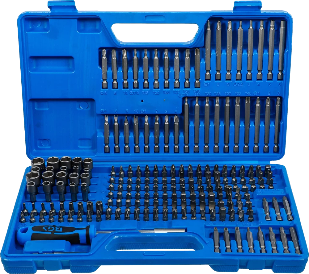 Conjunto de pontas universais/de segurança | Entrada de sextavado externo 6,3 mm (1/4") | 208 peças