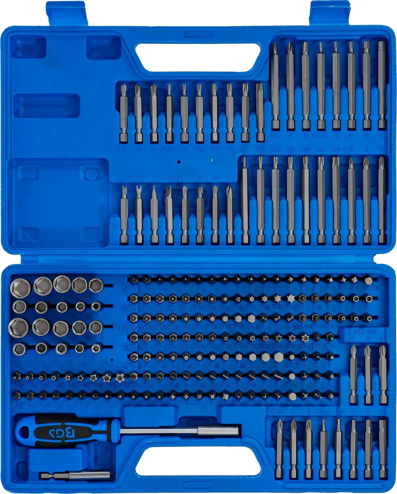 Conjunto de pontas universais/de segurança | Entrada de sextavado externo 6,3 mm (1/4") | 208 peças