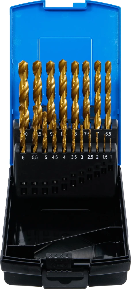 Conjunto de brocas helicoidais | HSS | de nitrato de titânio | 1 - 10 mm | 19 peças