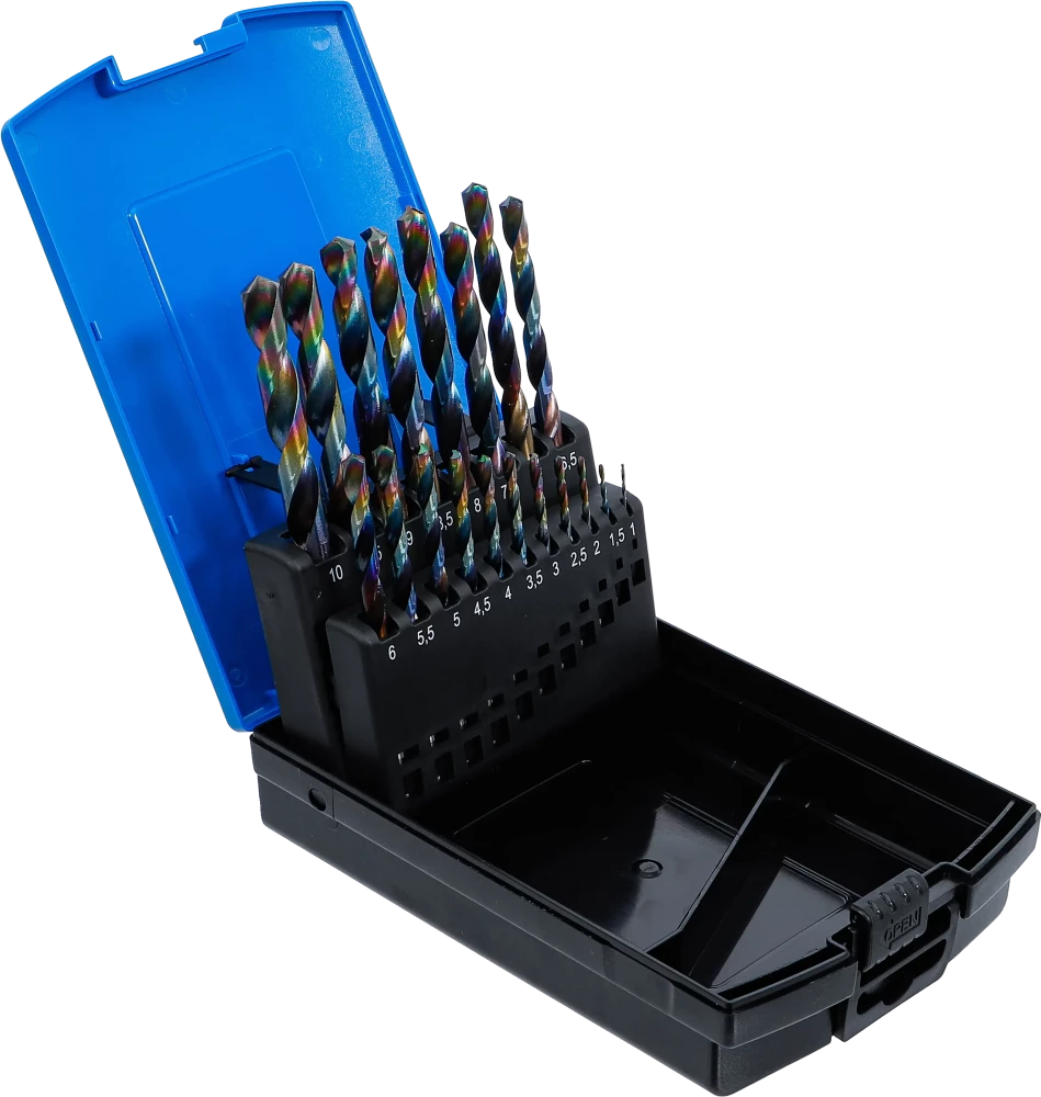 Conjunto de brocas helicoidais | HSS | 1 - 10 mm | 19 peças