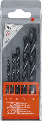 Conjunto de brocas para madeira | 4 - 10 mm | 5 peças