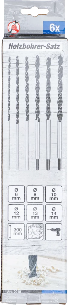 Conjunto de brocas para madeira | 6 - 14 mm | 6 peças