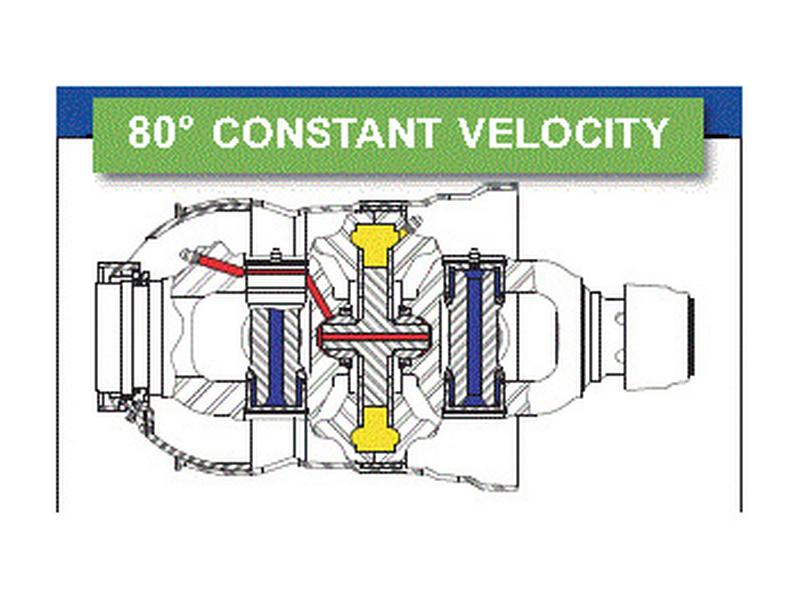 Weasler Transmissão Homocinética - um lado, (Lz) Comprimento 1010mm, 1 3/8'' x 6 Spline 80° W.A. Auto Lock to 1 3/8'' x 6 Spline Slide Lock (S.20213)