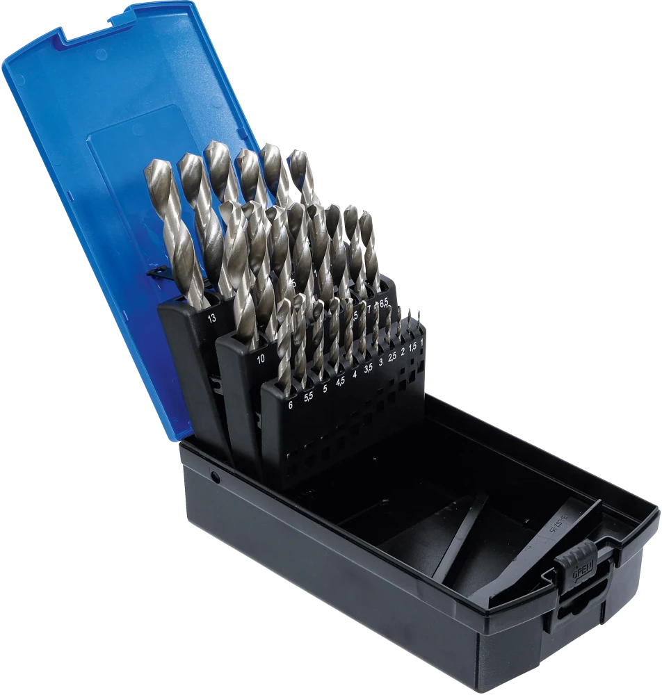Conjunto de brocas helicoidais | HSS | 1 - 13 mm | 25 peças
