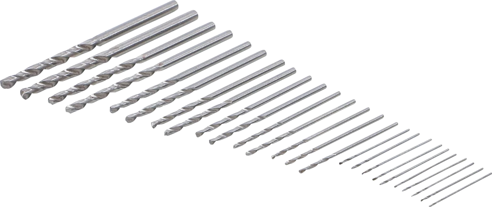 Conjunto de mini brocas HSS | 0,5 - 3,0 mm | 25 peças