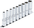 Conjunto de encaixes para chave de caixa perfil em E, profundos | Entrada de quadrado interno de 12,5 mm (1/2") | E10 - E24 | 9 peças