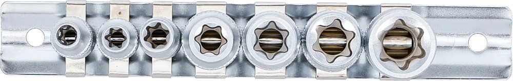 Conjunto de encaixes para chave de caixa perfil em E | Entrada de quadrado interno de 6,3 mm (1/4") / 10 mm (3/8") | E6 - E16 | 7 peças
