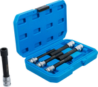 Conjunto de encaixes para chave de caixa perfil em E, extra compridos | Entrada de quadrado interno de 12,5 mm (1/2") | E10 - E20 | 6 peças