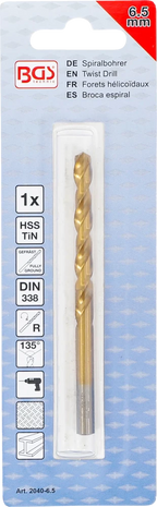 Broca helicoidal | HSS-G | de nitrato de titânio | 6,5 mm