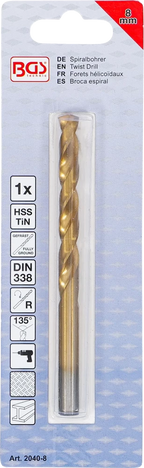 Broca helicoidal | HSS-G | de nitrato de titânio | 8,0 mm