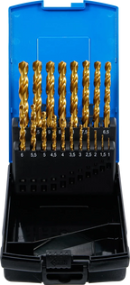 Conjunto de brocas helicoidais | HSS-G | de nitrato de titânio | 1 - 10 mm | 19 peças