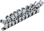 Conjunto de encaixes para junta de cardã sextavados | Entrada de quadrado interno de 10 mm (3/8") | 10 - 19 mm | 10 peças