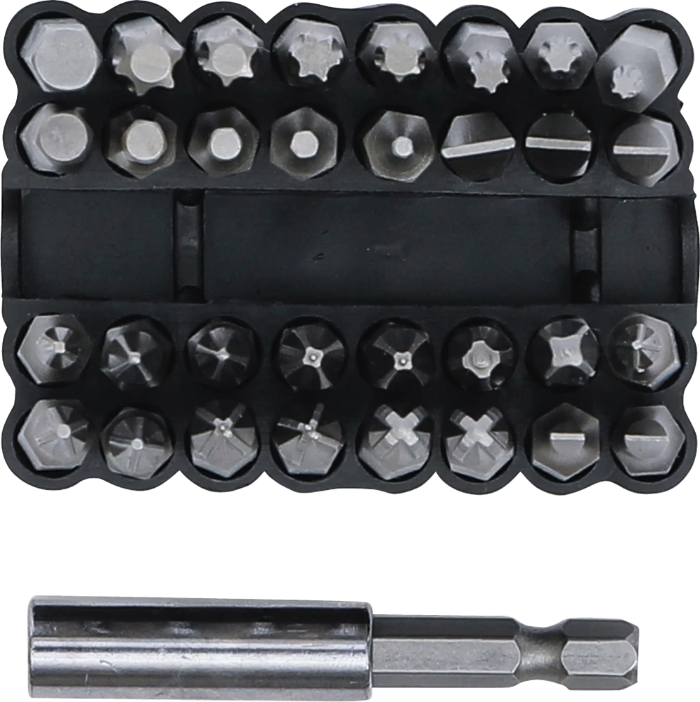 Conjunto de pontas para parafusos de fixação | Entrada de sextavado externo 6,3 mm (1/4") | 33 peças