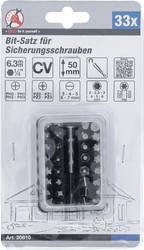 Conjunto de pontas para parafusos de fixação | Entrada de sextavado externo 6,3 mm (1/4") | 33 peças