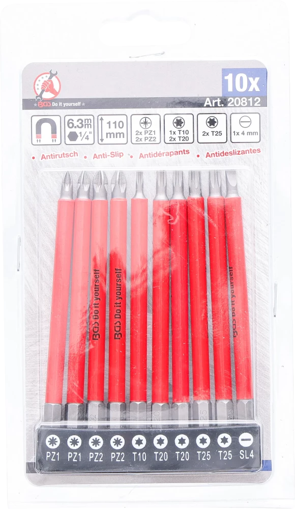 Conjunto de pontas antiderrapantes | magnéticas | 110 mm | 10 peças