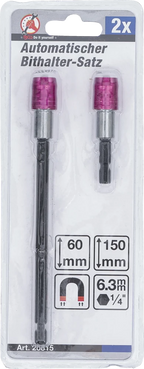 Conjunto de suportes de pontas automáticos | Saída de sextavado interno 6,3 mm (1/4") | 60 / 150 mm | 2 peças