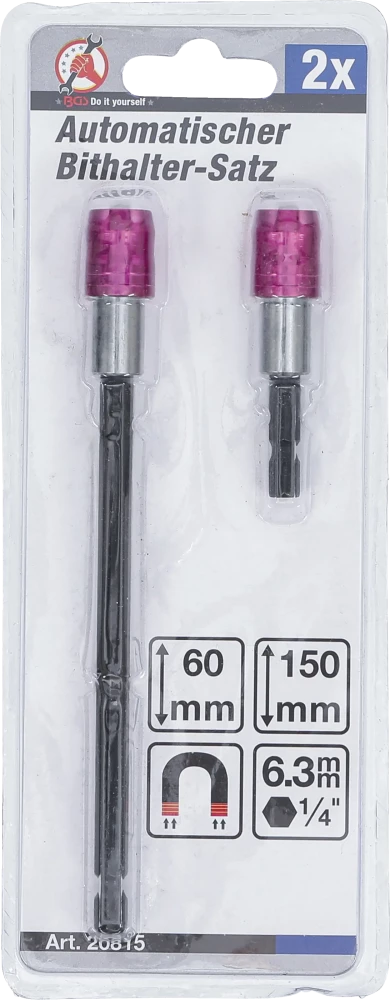 Conjunto de suportes de pontas automáticos | Saída de sextavado interno 6,3 mm (1/4") | 60 / 150 mm | 2 peças