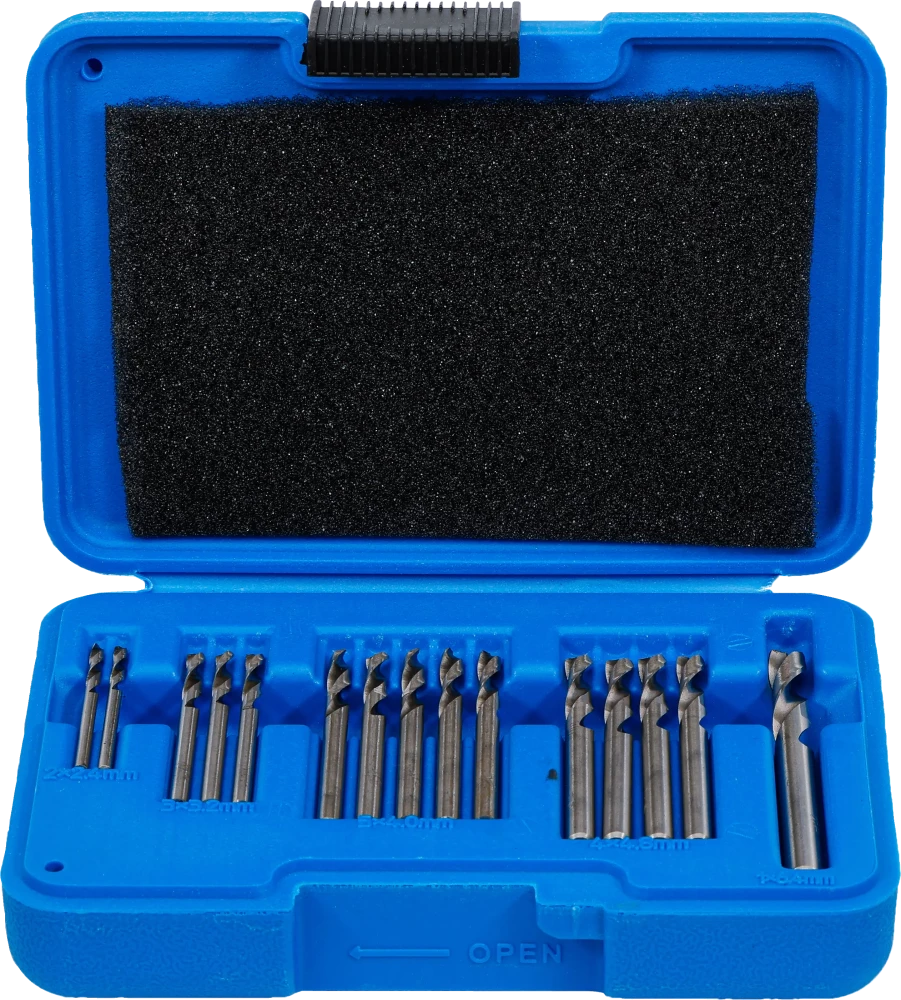 Conjunto de brocas de rebites cegos | HSS | 2,4 - 6,4 mm | 15 peças