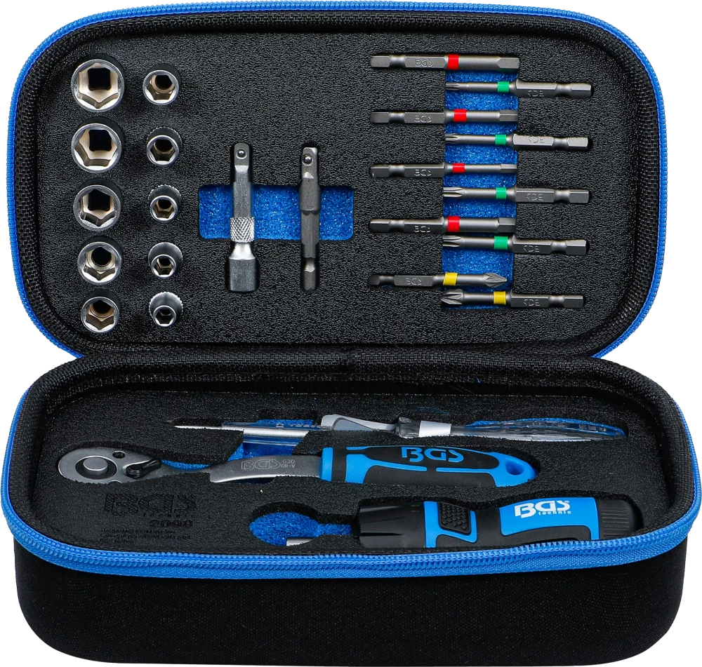 Conjunto de Chaves de Caixa Pro Torque 1/4" | 26 Peças | Bolso com Fecho