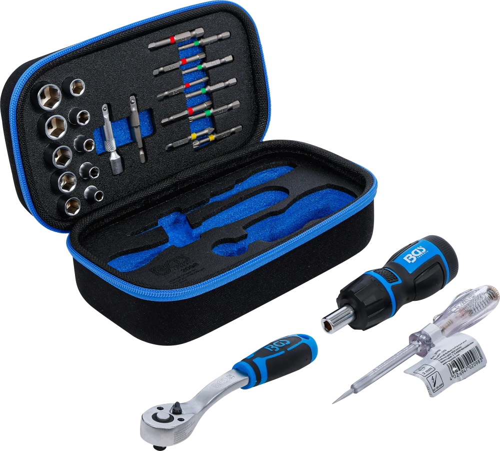 Conjunto de Chaves de Caixa Pro Torque 1/4" | 26 Peças | Bolso com Fecho