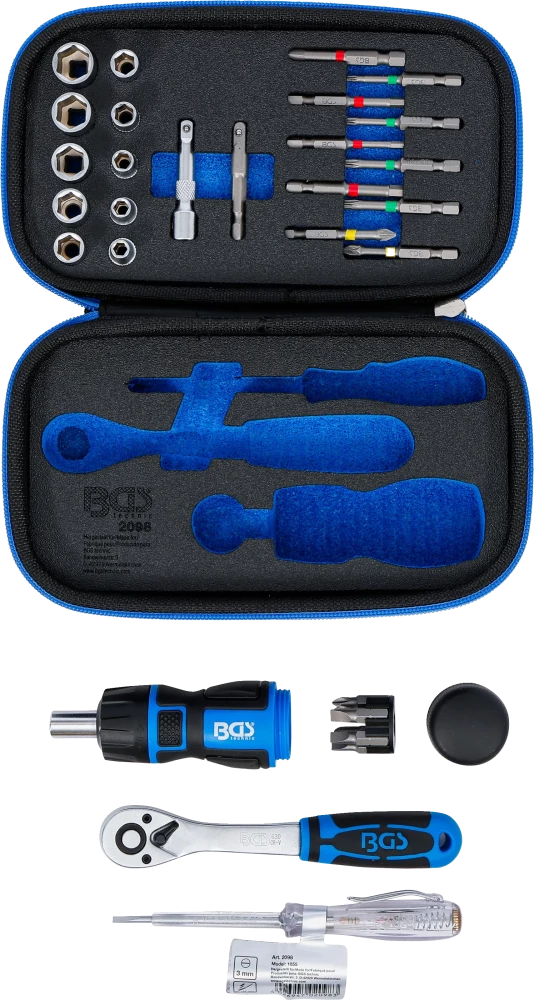Conjunto de Chaves de Caixa Pro Torque 1/4" | 26 Peças | Bolso com Fecho