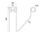Mola Comp:385mm, Larg:105mm, Ø9.4mm - para Stoll Aplicavel em: 0673740 (S.21311)