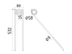 Mola Comp:535mm, Larg:88mm, Ø9mm - para Stoll Aplicavel em: 0621811 (S.21313)