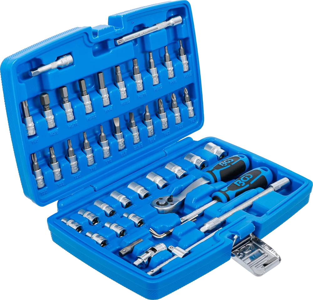 Conjunto de Chaves de Caixa 1/4" em Polegadas | 46 Peças
