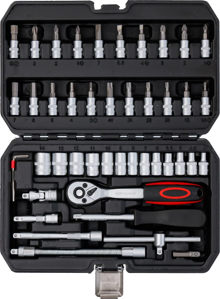Conjunto de Chaves de Caixa 1/4" | 46 Peças