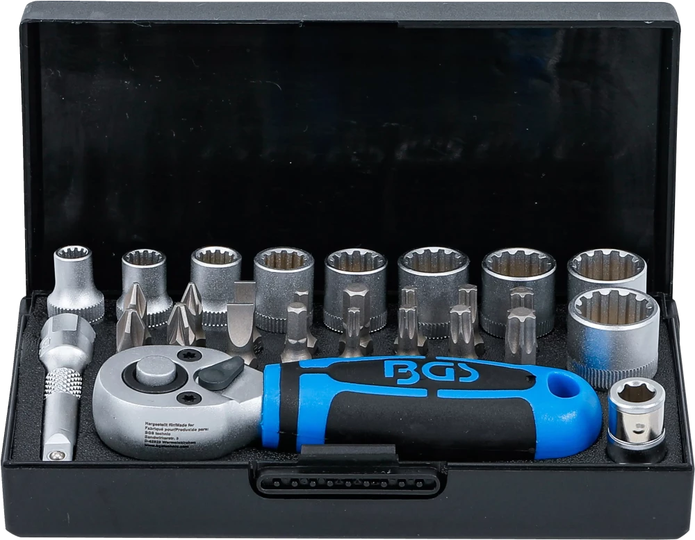 Conjunto de Chaves de Caixa Gear Lock 1/4" | 28 Peças