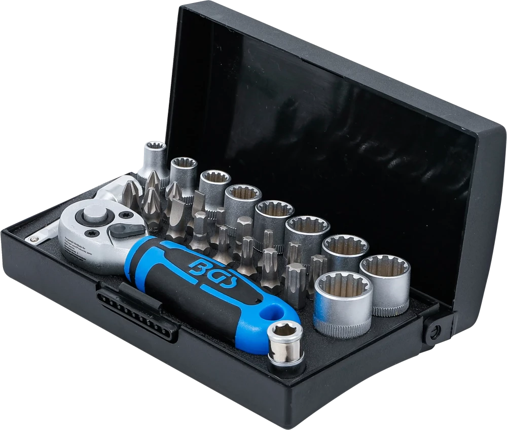 Conjunto de Chaves de Caixa Gear Lock 1/4" | 28 Peças