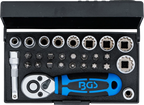 Conjunto de Chaves de Caixa Gear Lock 1/4" | 28 Peças