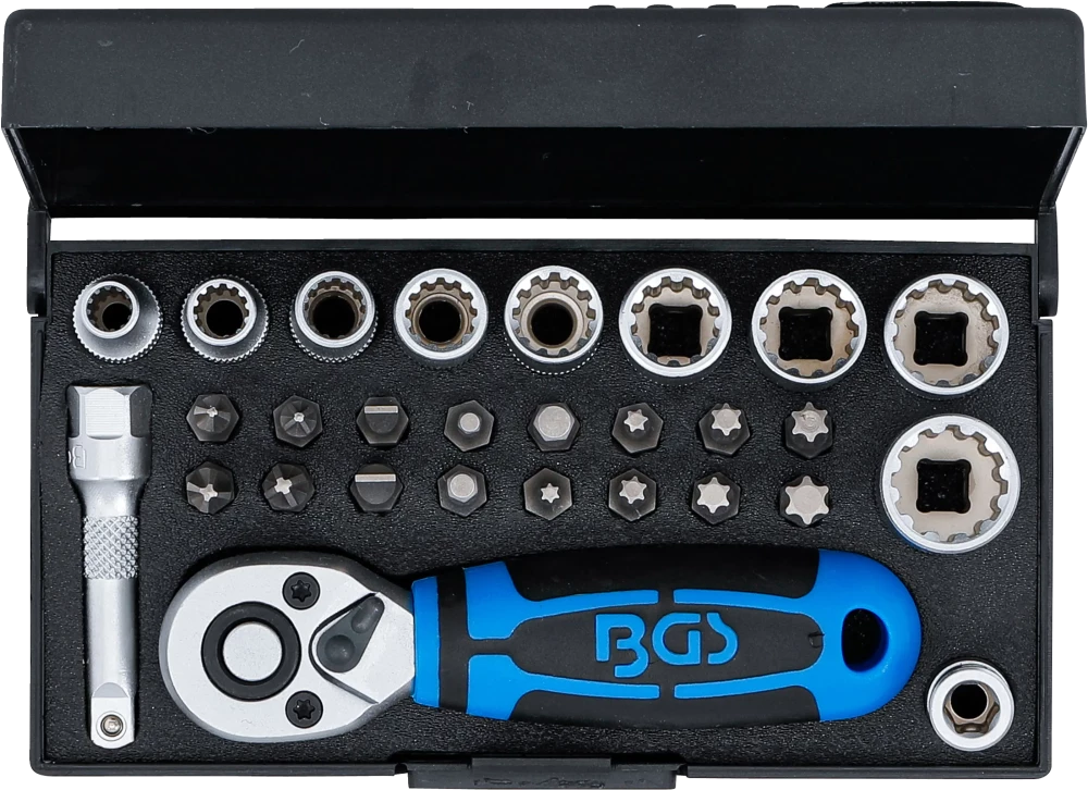 Conjunto de Chaves de Caixa Gear Lock 1/4" | 28 Peças