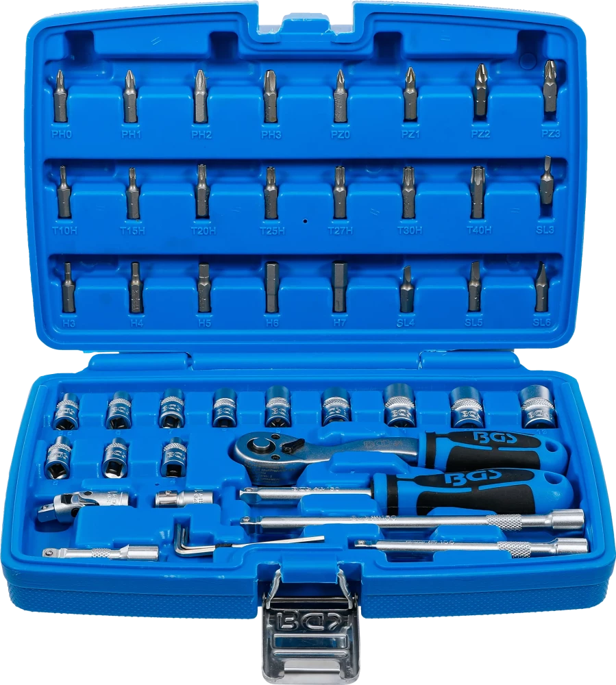 Conjunto de Chaves de Caixa 1/4" Super Lock | 46 Peças